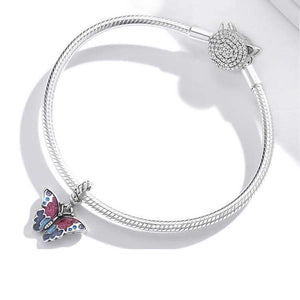 red butterfly bracelet charm silver pandora