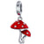 silver red mushroom charm bracelet