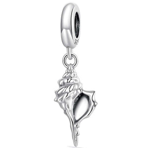 solid sterling silver seashell charm