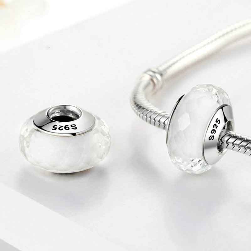 frenelle jewellery charm bead white murano