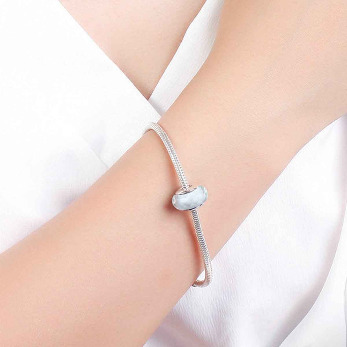 frenelle jewellery charm bead white murano