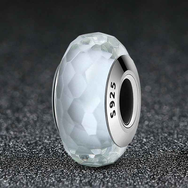 frenelle jewellery charm bead white murano