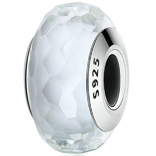 frenelle jewellery charm bead white murano