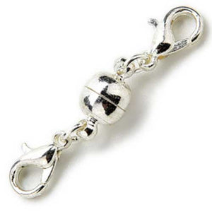 Necklace difficult to put on?  HERE'S THE ANSWER! Small Silver magnetic clasp