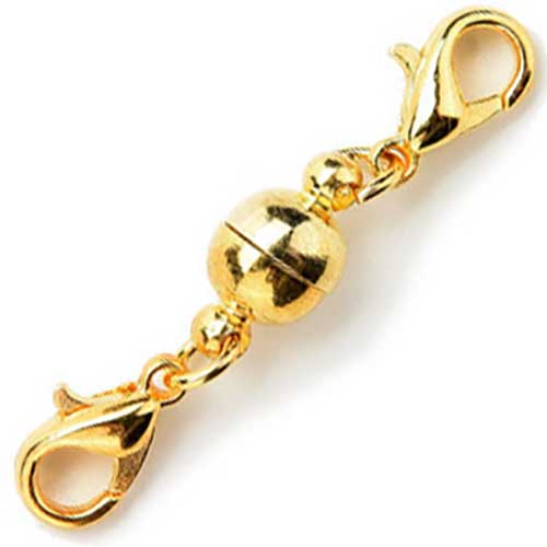 Necklace difficult to put on?  HERE'S THE ANSWER! Gold magnetic clasp adapter