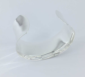 silver wide adjustable cuff bracelet