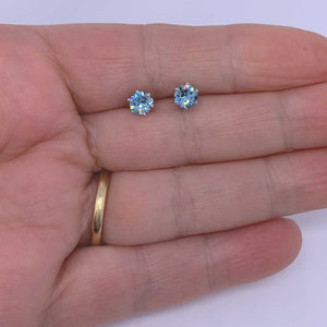 aqua crystal stud earrings for women