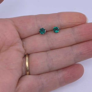 emerald crystal silver stud earrings jewellery