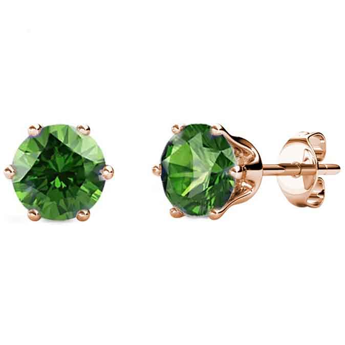 rose gold peridot stud earrings