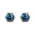 Rose gold Crystal Stud Earrings "Alexandra" (Teal)