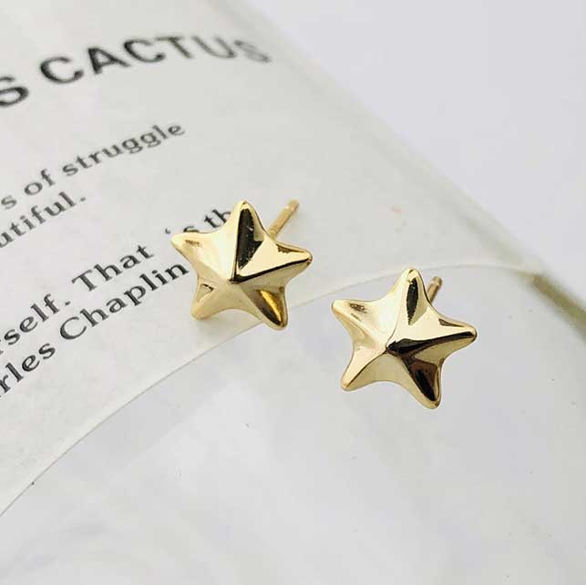 gold star stud earrings for women girls