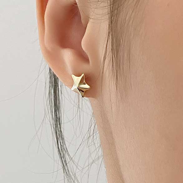 silver star stud earrings for women girls