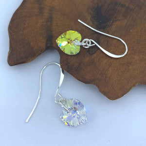 heart crystal drop earrings jewellery nz