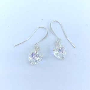 heart crystal drop earrings jewellery nz
