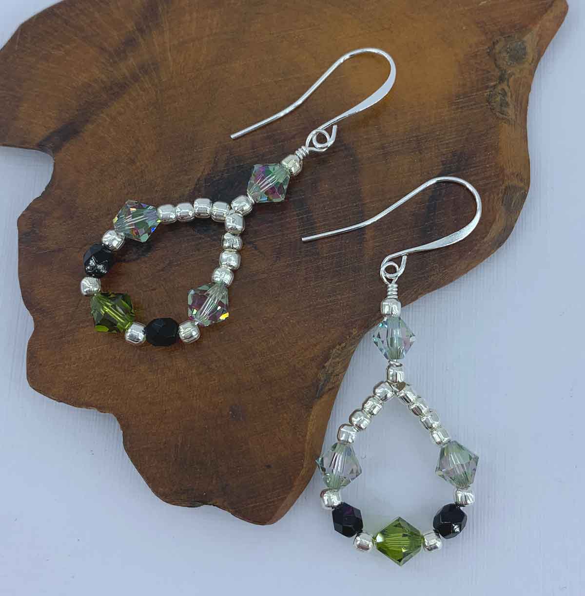 jewellery earrings green crystal