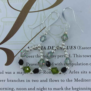 jewellery earrings green crystal