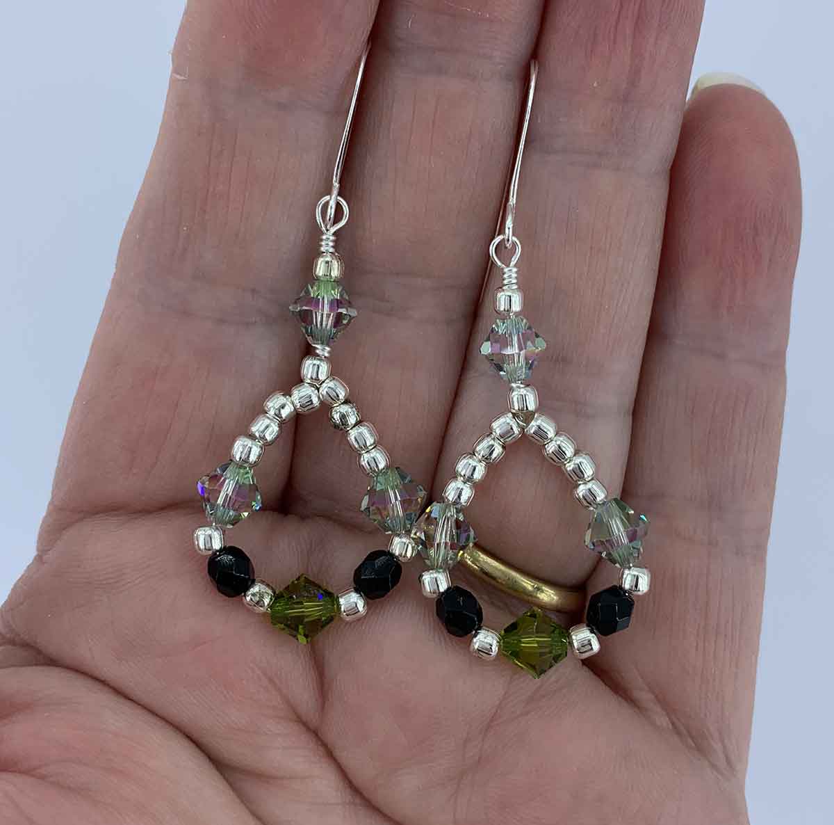 jewellery earrings green crystal