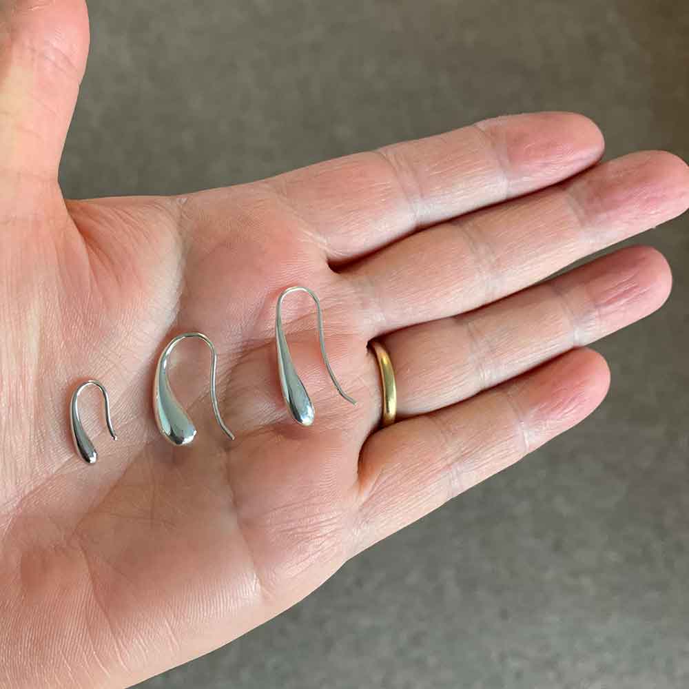 silver teardrop earring for women