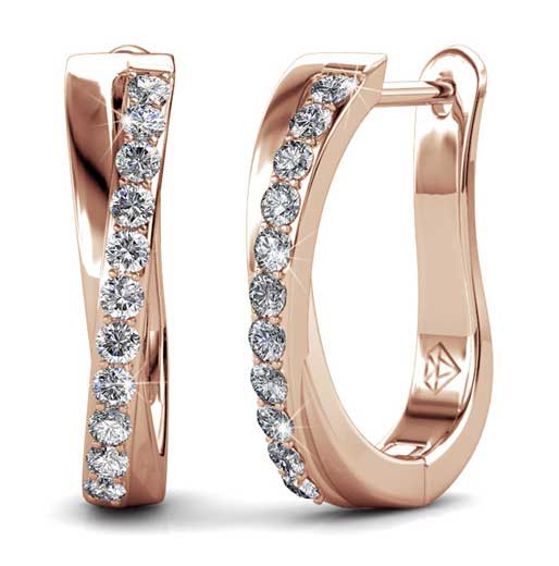rose gold huggie earrings for women