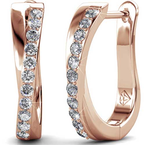 rose gold huggie earrings for women