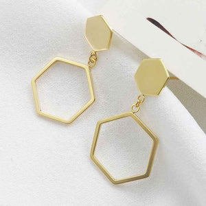 gold geometric dangle earrings