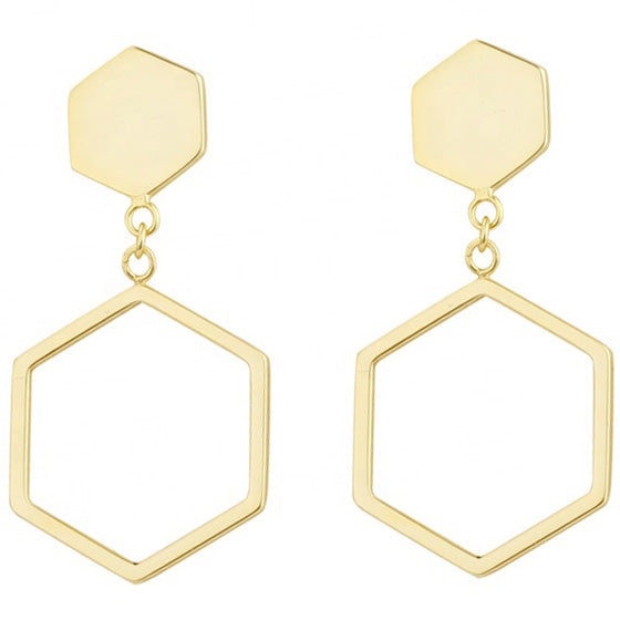 gold geometric dangle earrings