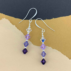 purple amethyst crystal earrings for women