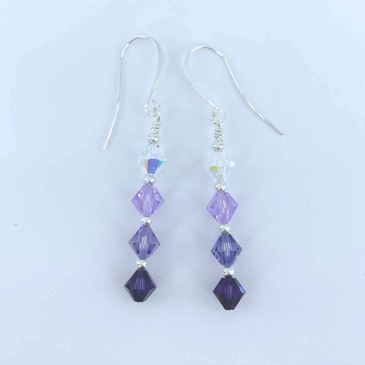 purple amethyst crystal earrings for women