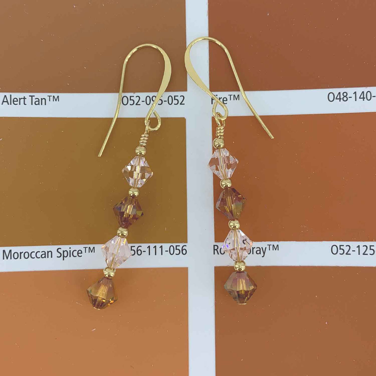 gold crystal drop earrings for women