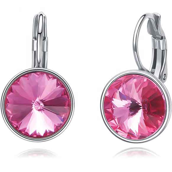 swarovski crystal pink earrings