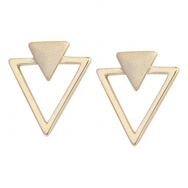 gold modern stud earrings geometric