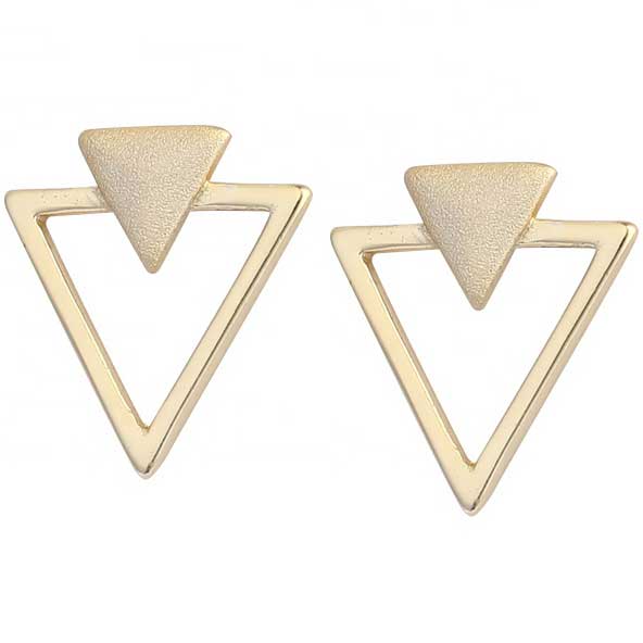 gold modern stud earrings geometric