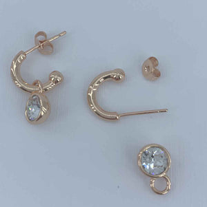 silver dangle crystal earrings for women