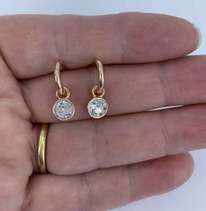rose gold dangle hoop earrings for womenrose gold dangle hoop earrings for women