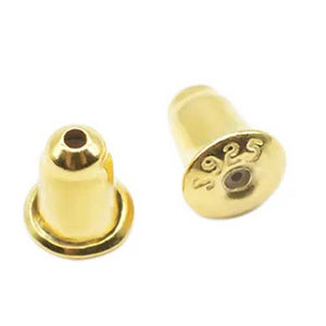 3 pairs Gold Bullet Earring Backs (5.5mm)
