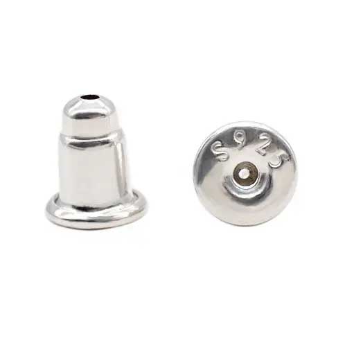 silver earring backs bullet frenelle
