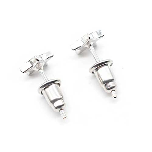 1 pair silver Bullet Earring Backs 5.5mm FRENELLE Jewellery