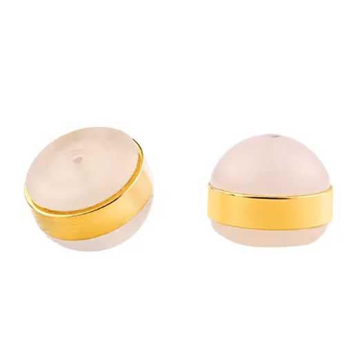 gold silicone hamburger earring backs