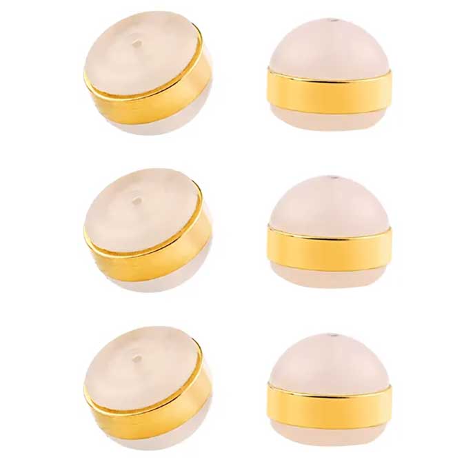 3 pairs gold hamburger earring backs