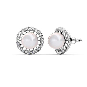 18K White Gold Premium Crystal Pearl Necklace "Delia"
