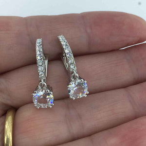 jewellery earrings silver crystals huggiesilver crystal huggie earrings for women bridal