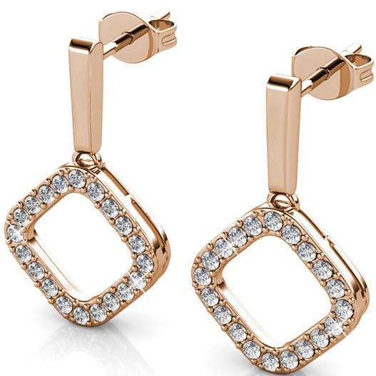 rose gold crysal drop earrings nz