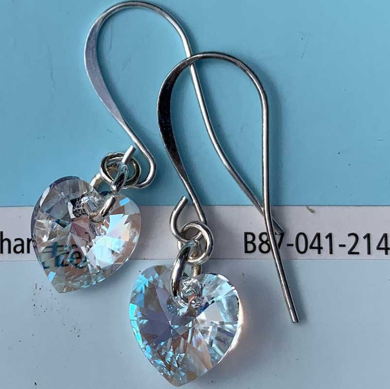 pale blue crystal silver earring for women