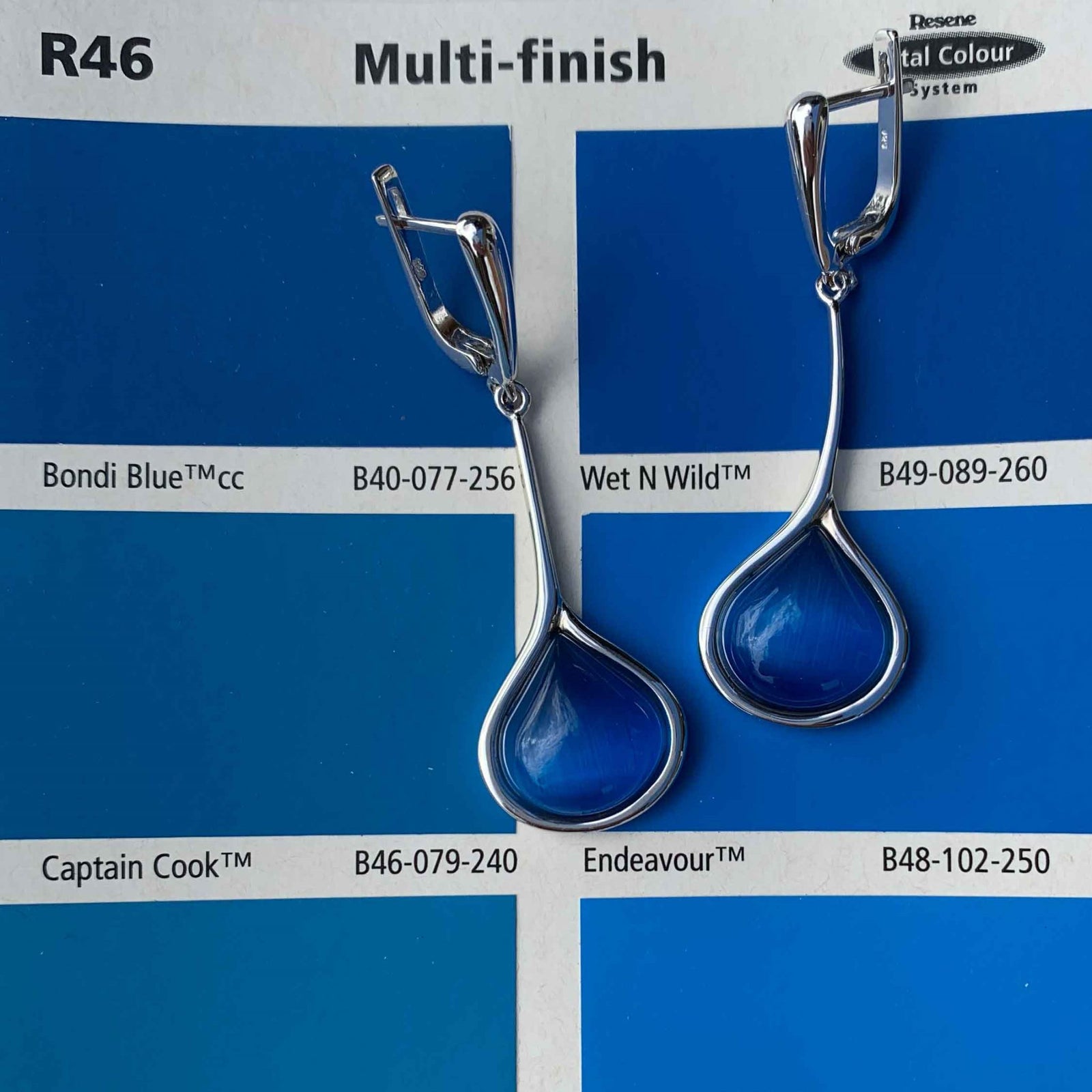 frenelle jewellery earrings silver blue drop