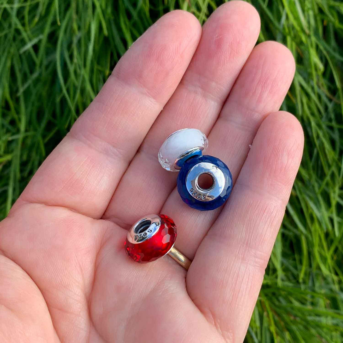 frenelle jewellery charm bead white murano