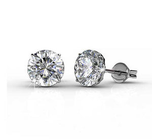 crystal silver stud earrings for women men