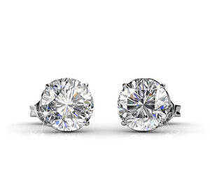 crystal silver stud earrings for women men