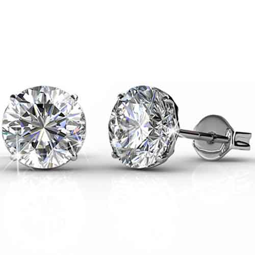 crystal silver stud earrings for women men