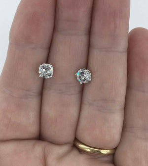 crystal silver stud earrings for women men