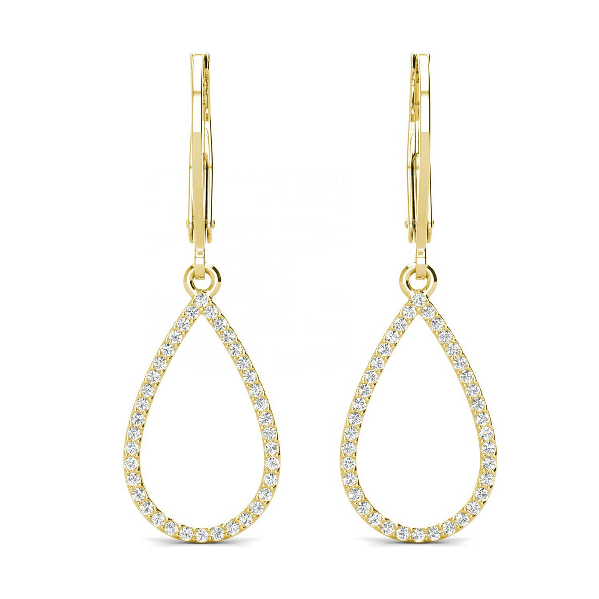gold hoop dangle crystal earrings for women